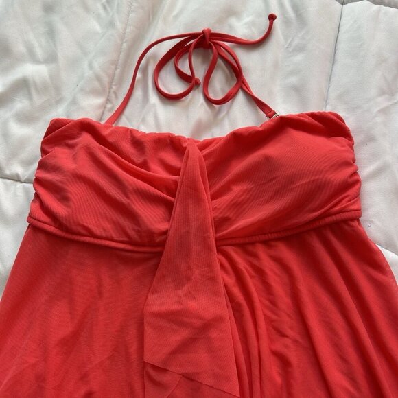 Venus Womens 12 Tankini Bikini Set Flowy Pink Coral Ruffle Y2K Summer Beach - Picture 2 of 10